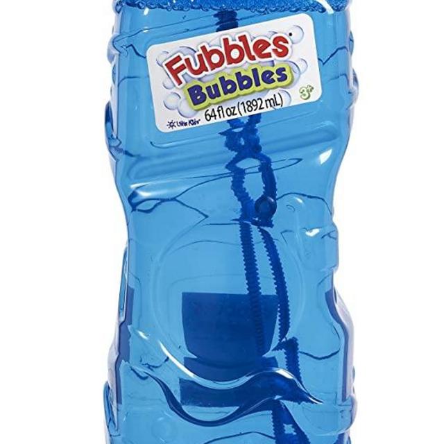 Bubbles by Little Kids Fubbles | 64oz Non Toxic Bubble Solution Refill for Kids | Bubble Wand Included, Colors May Vary, (12301E)