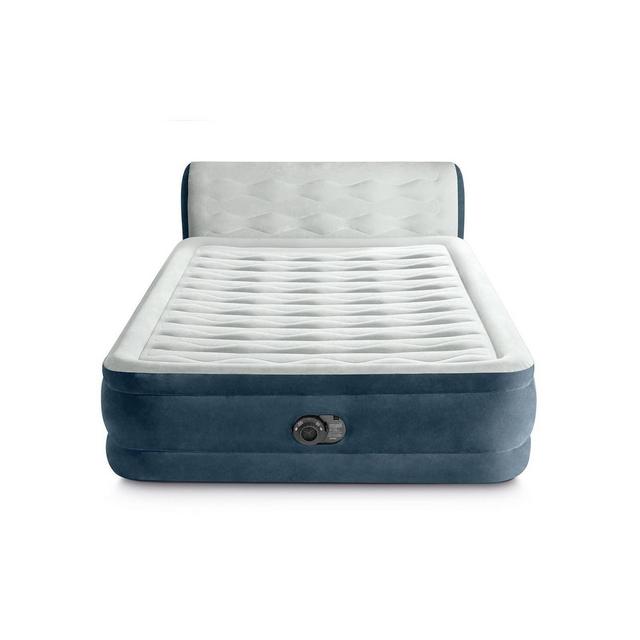 Intex 18" Pillow Top Air Mattress with Electric Pump and Headboard - Queen Size