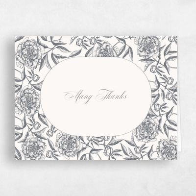 Charcoal, Beige Wedding Thank You - Pivoine Landscape