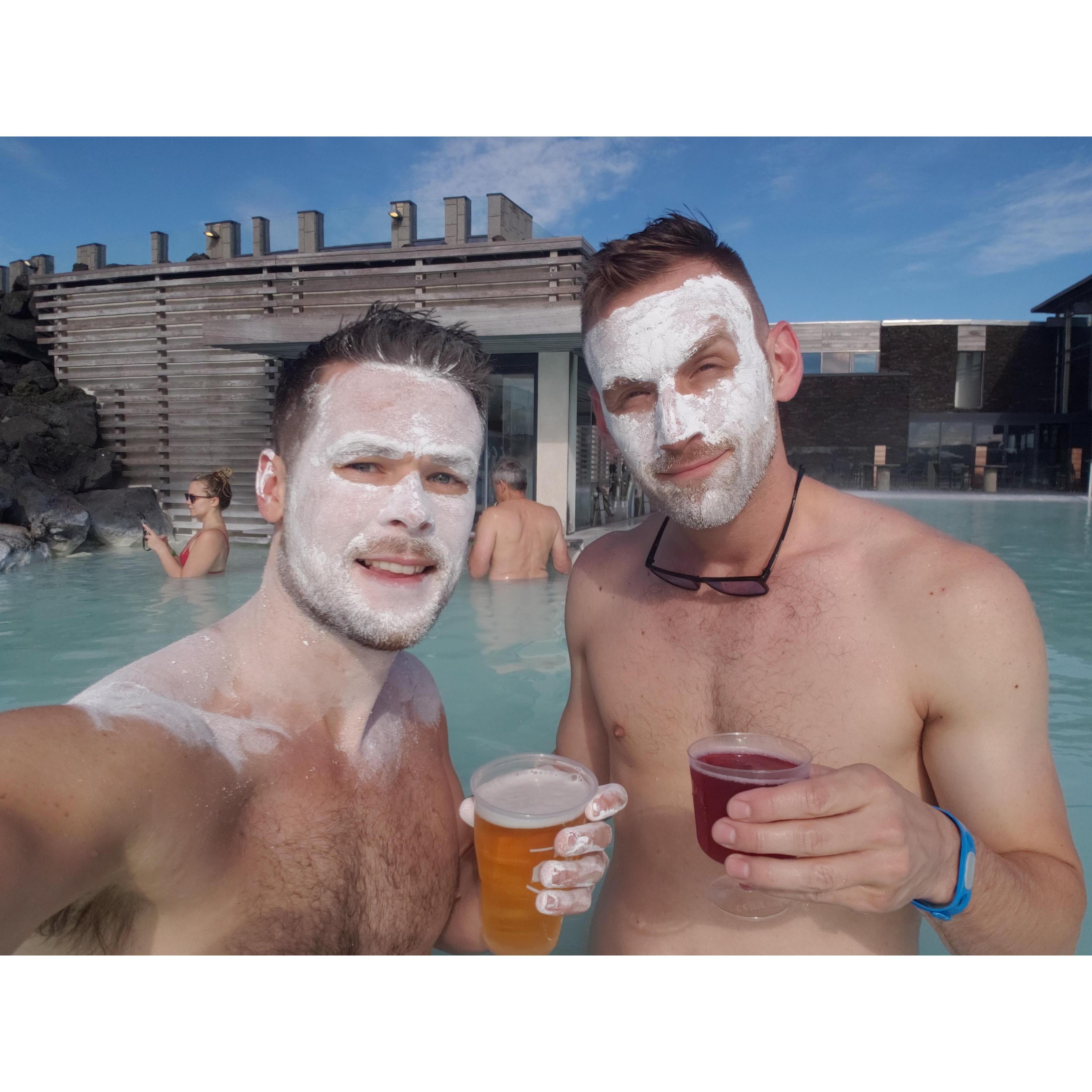 Getting a soak in Blue Lagoon, Iceland