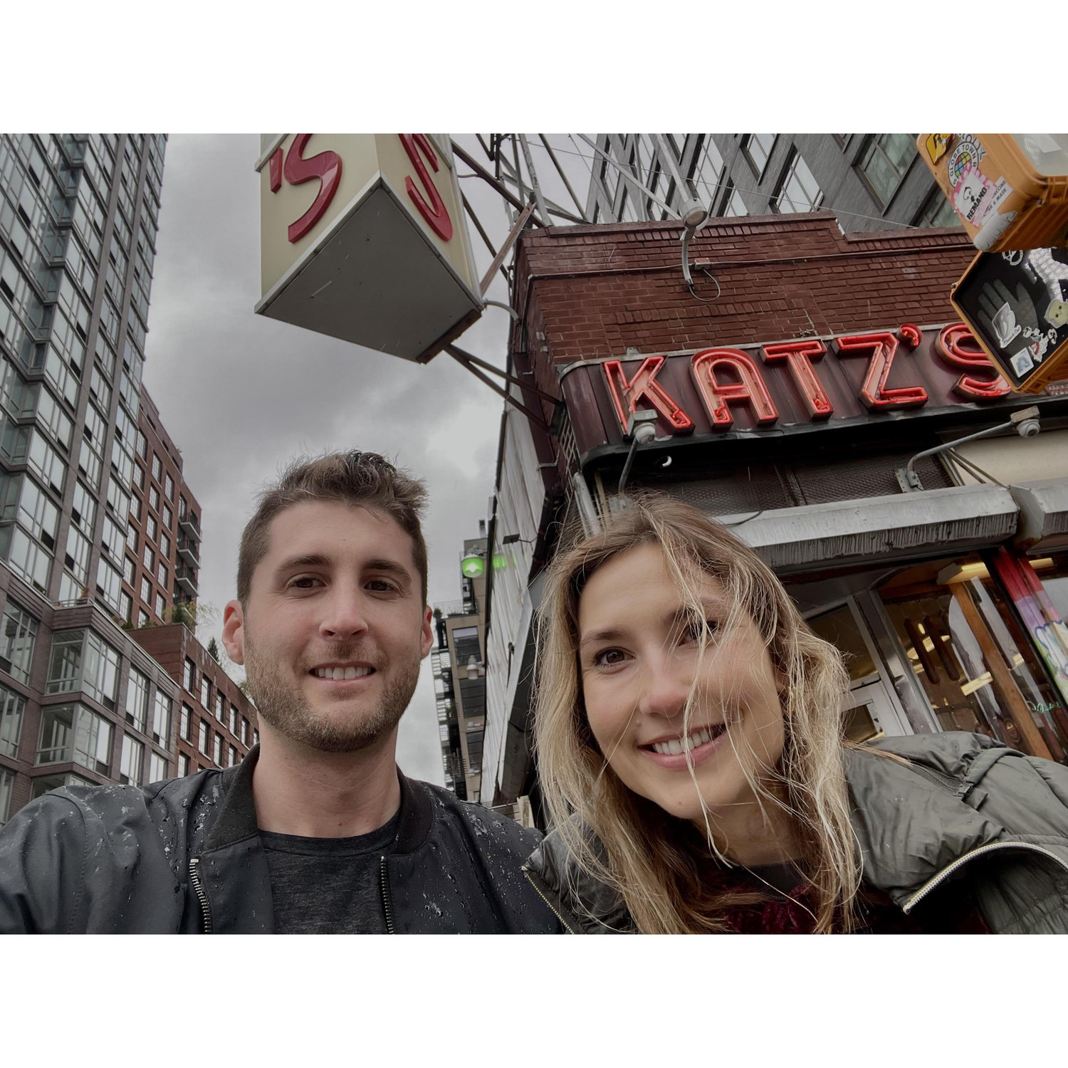 Visiting the famous Katz Deli for a corned beef sandwich