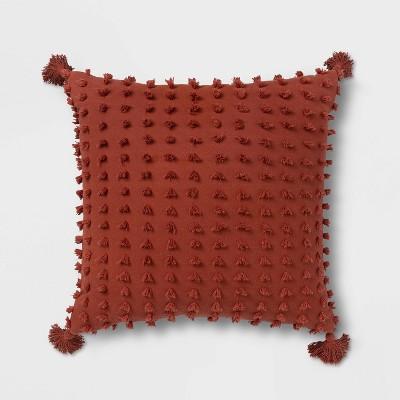 Euro Clipped Tasseled Throw Pillow Bronze - Opalhouse™
