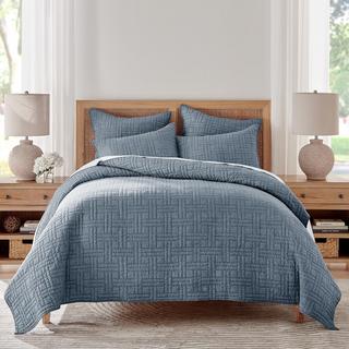 Melange Stitch 3-Piece Reversible Quilt Set