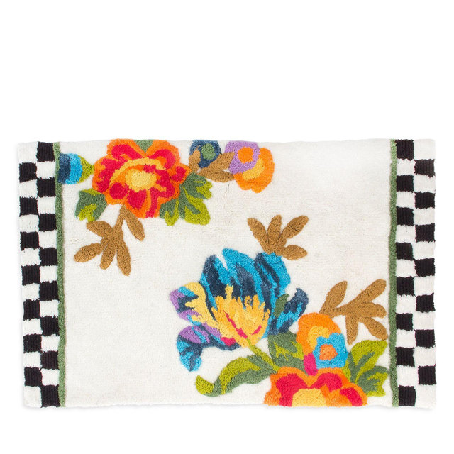 Mackenzie-Childs Flower Market Standard Bath Rug, 21" x 34"