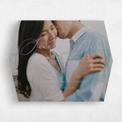 Purple Diamond Wedding Save the Date - Opaline Photo