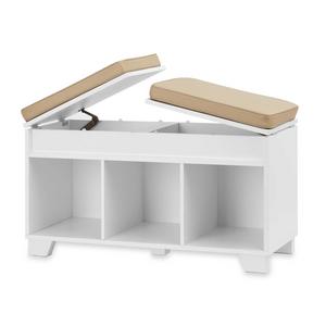 Real Simple® 3-Cube Split-Top Storage Bench in White
