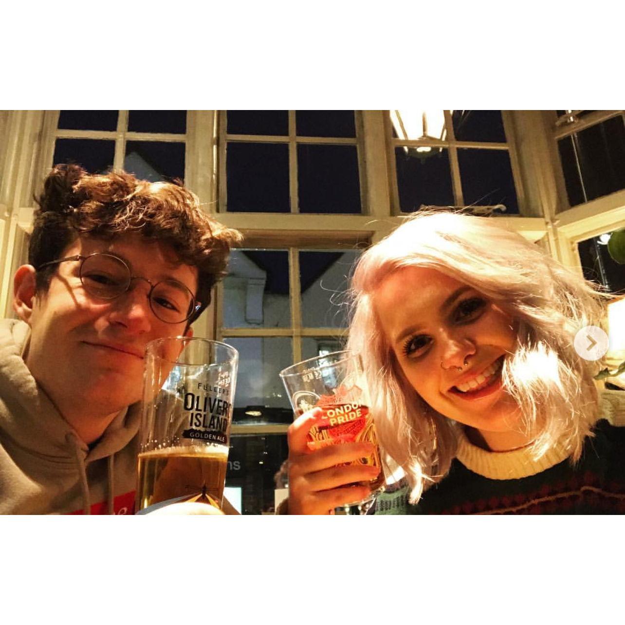 Visting Ed abroad, November 2018. Somewhere in the UK. Maddie had just cried because she was so jet-lagged, but the party never stops...