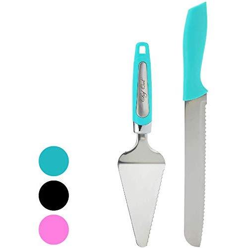 Professional Pie Server Set - 100% STAINLESS STEEL - Set Includes Cutting Spatula with Serving Knife - Perfect for Serving Cake, Pizza, Pies, Dessert, Lasagna, and More