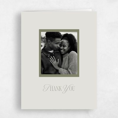 Khaki Green Wedding Thank You - Summit Photo
