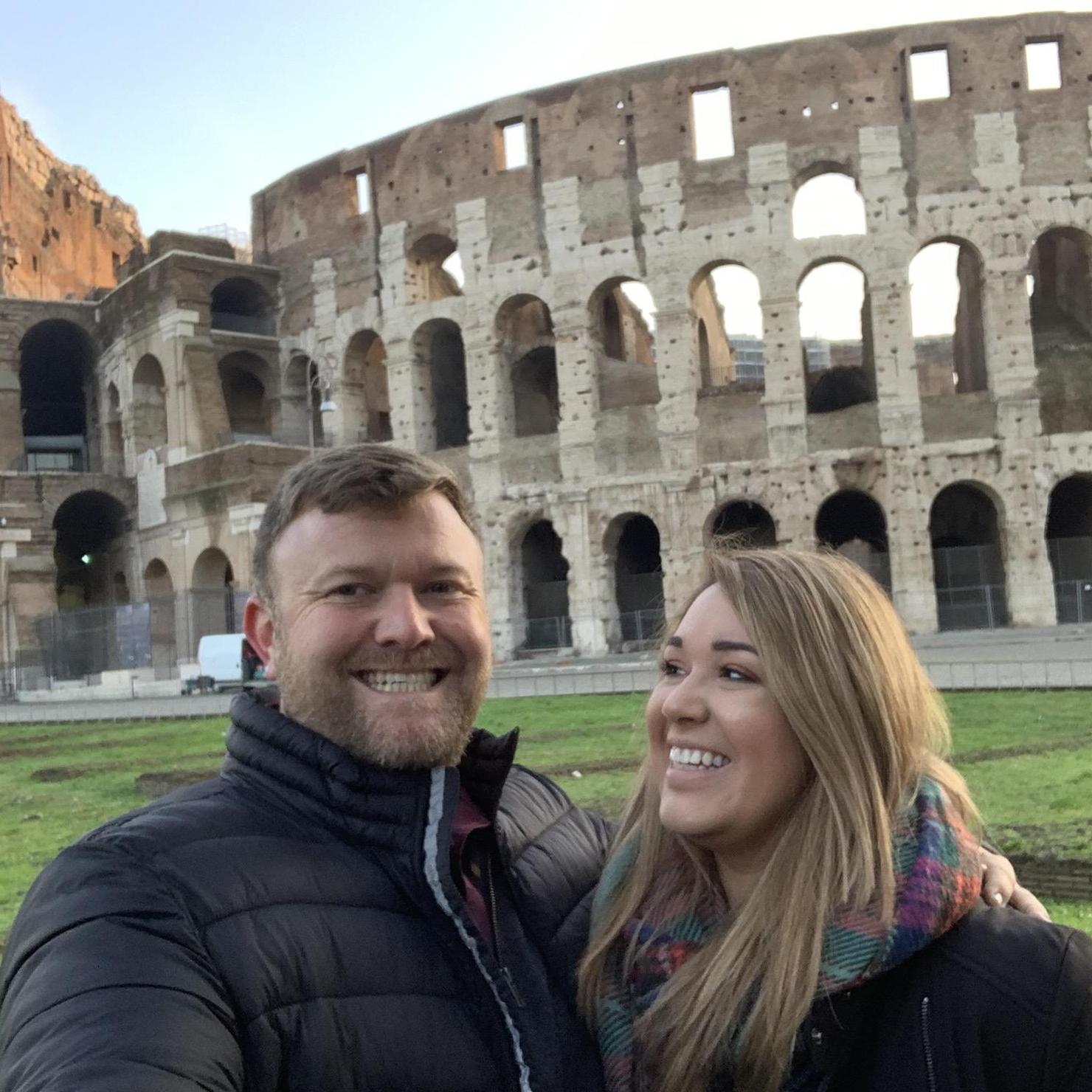 Our first day in Rome and using the selfie stick!