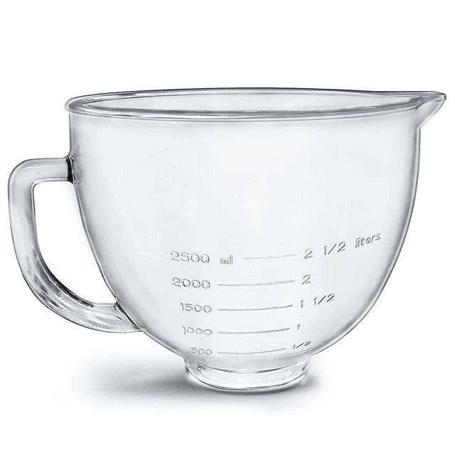 KitohonAld Stand Mixer Glass Bowl, 5 QT,Compatible with Kitchenaid Artisan 5KSM125, 5KSM150, 5KSM175, 5KSM7580, KSM150, RRK150,K45, K45SS, KSM75, KSM90, KSM95, KSM100, KSM103, KSM110