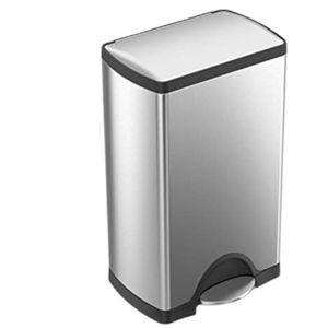 simplehuman 38 Liter / 10 Gallon Rectangular Kitchen Step Trash Can, Brushed Stainless Steel