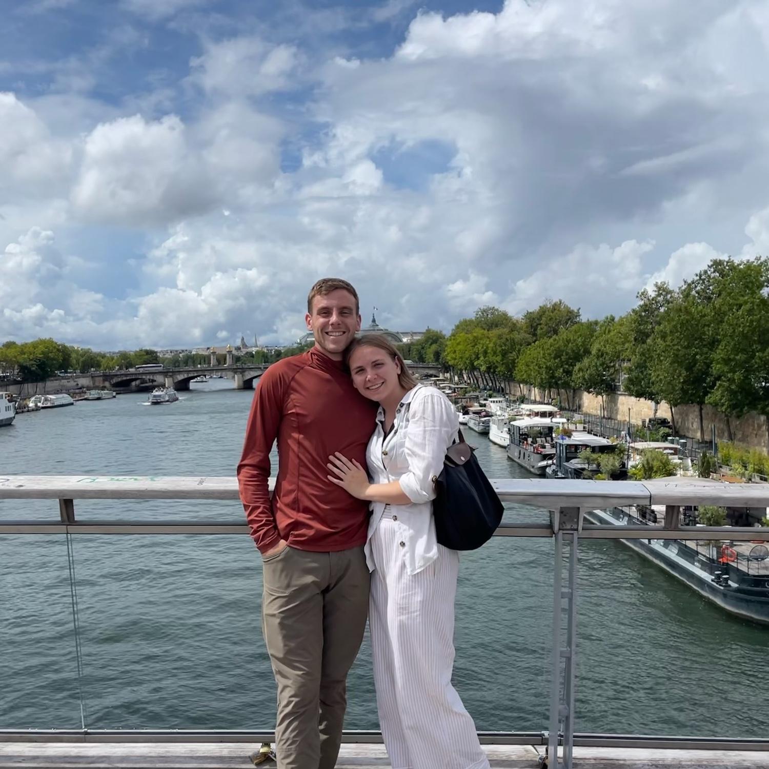 On the Seine River in Paris.