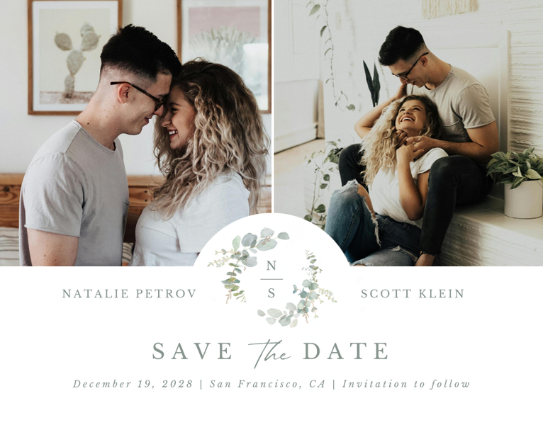 Verde Multiphoto | White | Zola Save The Dates