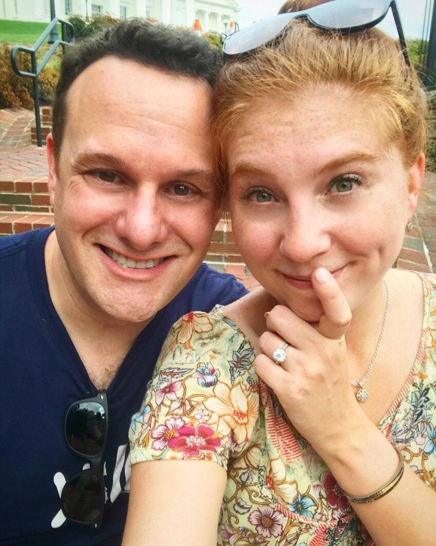September 28, 2019 - Brian proposed outside of the Richmond State Capitol, where we sat on the steps exactly one year before and fell in love while talking and watching the sun set