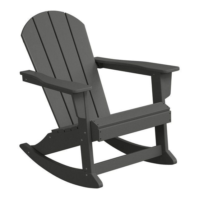 WestinTrends Outdoor Patio Porch Rocking Adirondack Chair, Gray