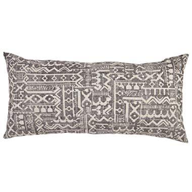 Stone & Beam Casual Global Throw Pillow, 24" x 12", Charcoal