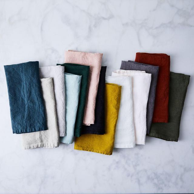 Stonewashed Linen Napkins (Set of 4) in Olive