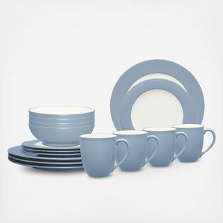 Colorwave Rim 16-Piece Dinnerware Set, Service for 4