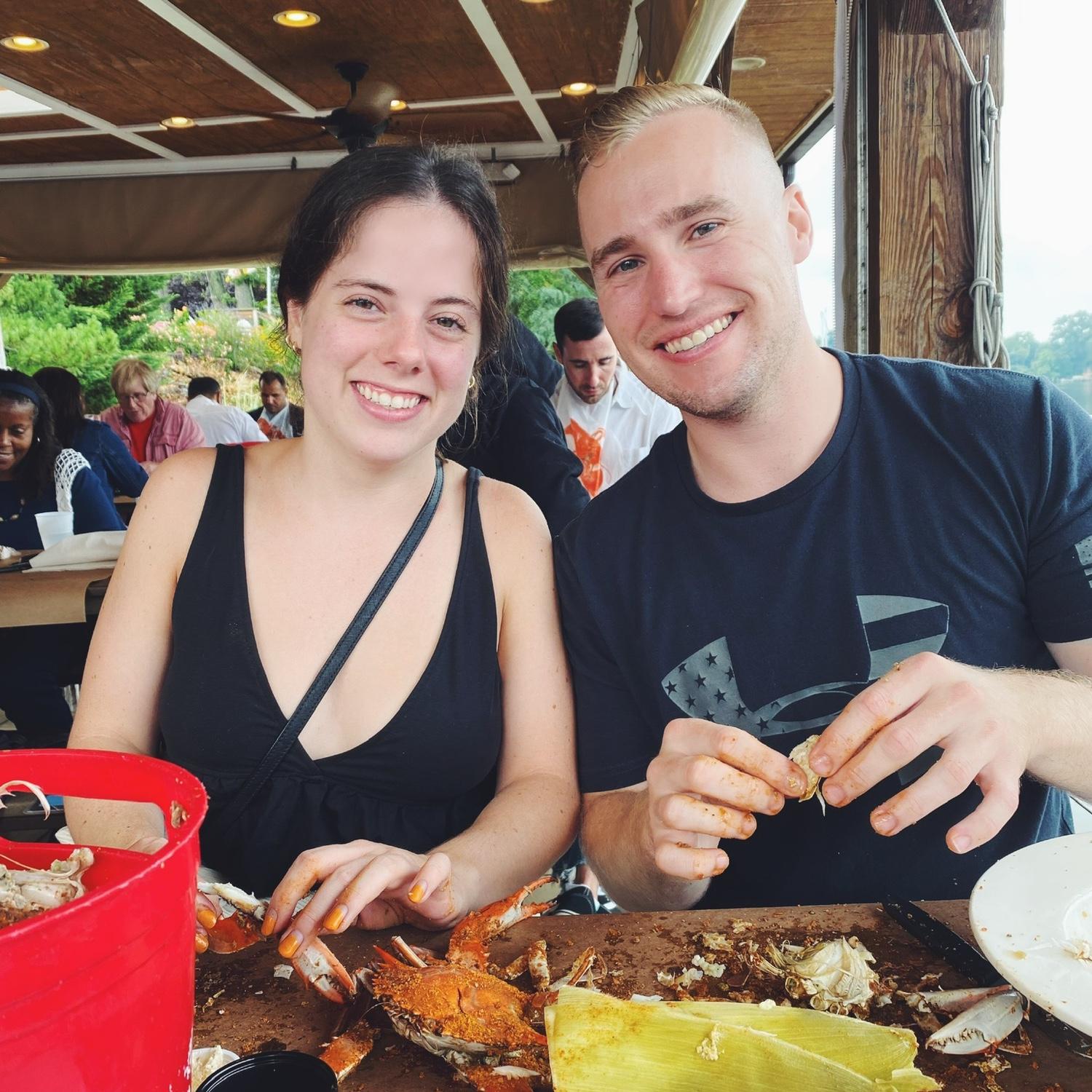 Before Ryan moved from D.C., Bridget had to make sure he knew how to pick Maryland blue crabs! Bridget’s favorite spot for crabs growing up- Cantler’s in Annapolis, MD.