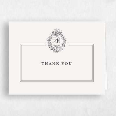 Ebony, Beige Wedding Thank You - Lockwood Landscape