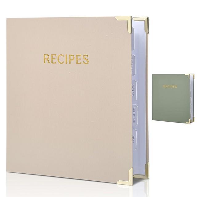 Aesthetic Recipe Binder with Waterproof Cover - The Perfect Recipe Book with Plastic Sleeves to Write in Your Own Recipes - Quality Blank Cookbook Binder to Organize Your Recipes - Recipe Cards incl.