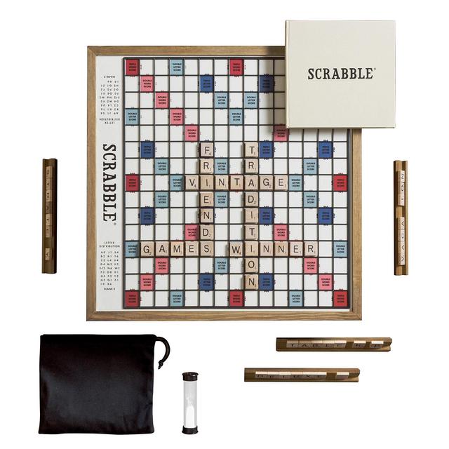 Scrabble Deluxe Vintage Edition with Rotating Game Board
