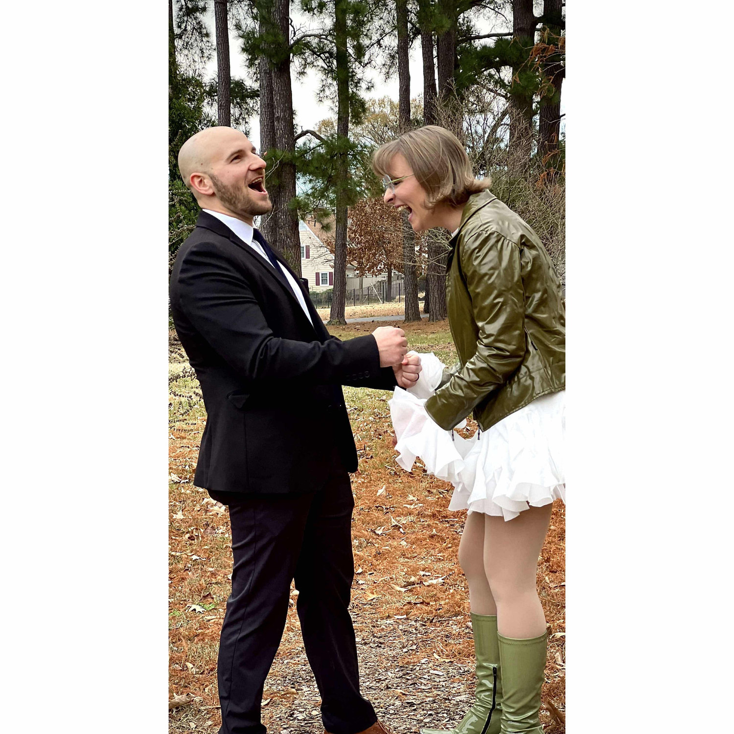 Right after being announced man and wife!