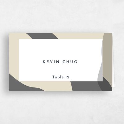 Grey Typography Wedding Place Card - Everly