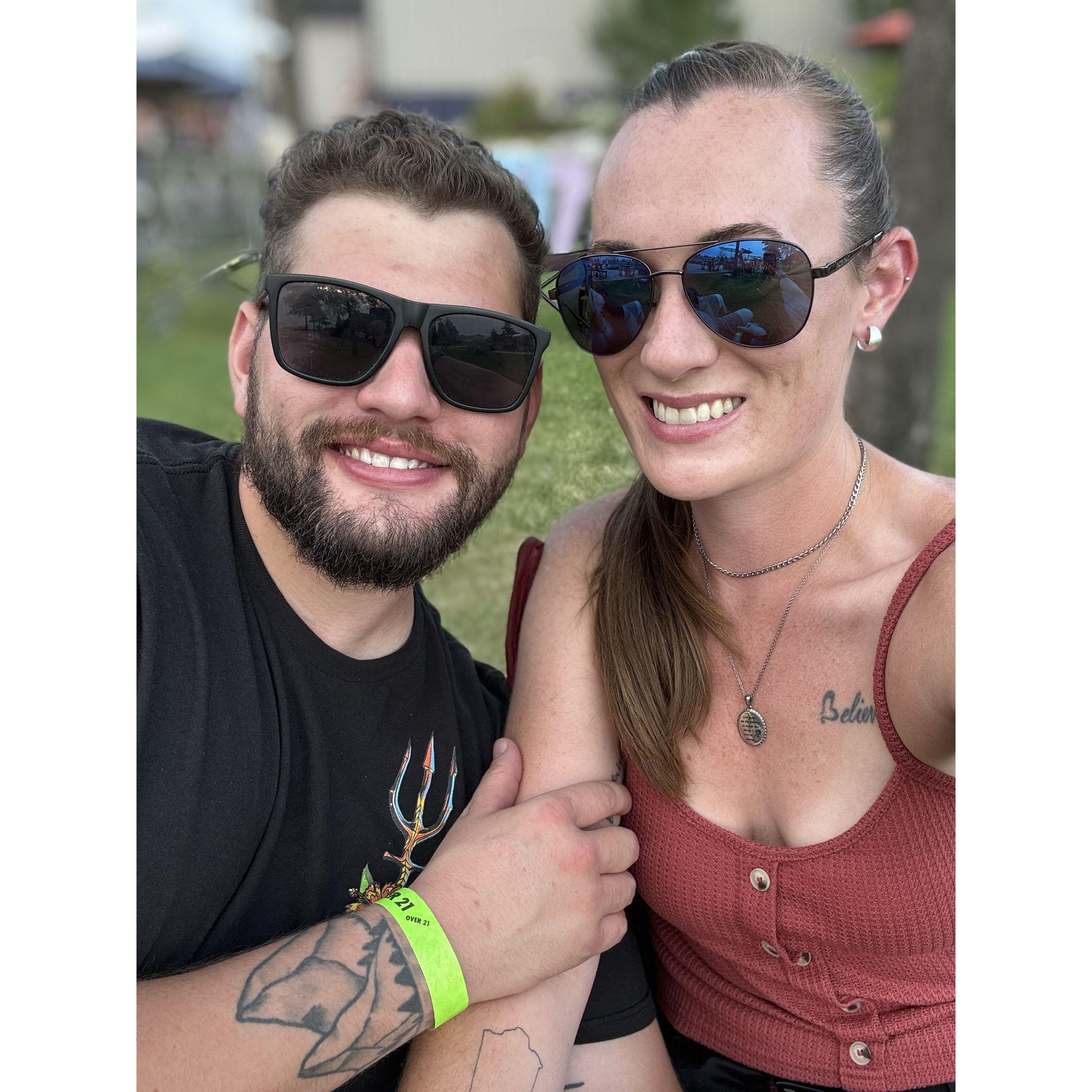 Enjoying live music at our local winery.