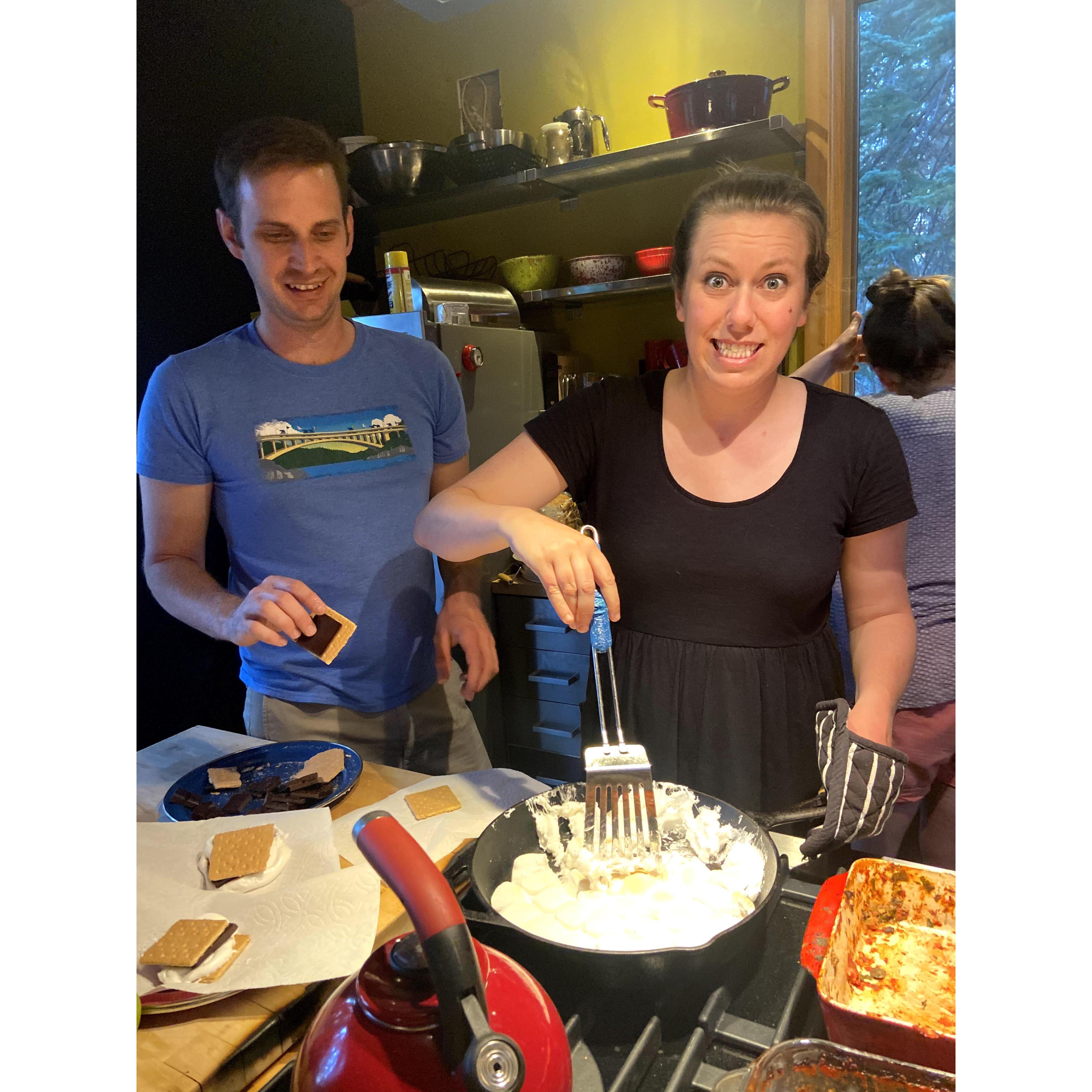 Baked s'mores for the littles ones and Chris!