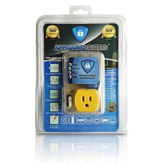 Appliance ShieldNew Top Rated Surge ProtectorProtects Appliances From Damaging&Costly Voltage Spikes/DipsWorks Great For All Large AppliancesRefrigerators/Freezers/DryersBest In Class 20 Amp