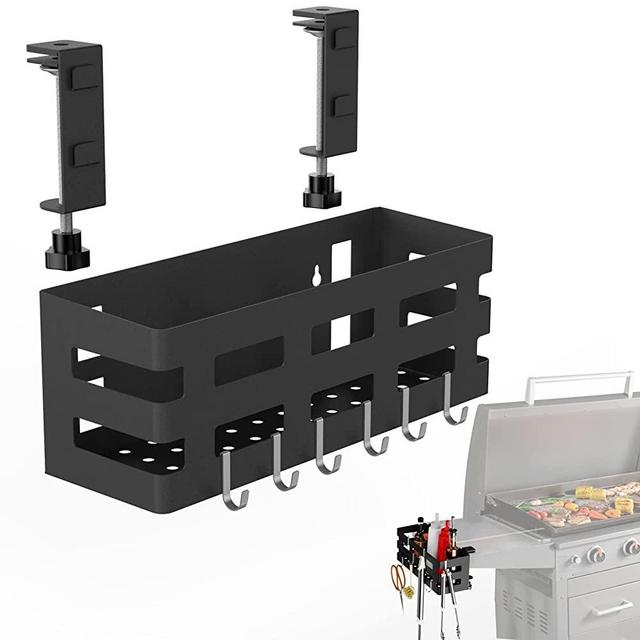 MeWeBlue Griddle Caddy for 28"/36" Blackstone Griddle/Prep Cart, Space Saving Storage Basket for Blackstone Griddle Accessories, Tool-free No Drill Installation Grill Accessories for Outdoor Grill