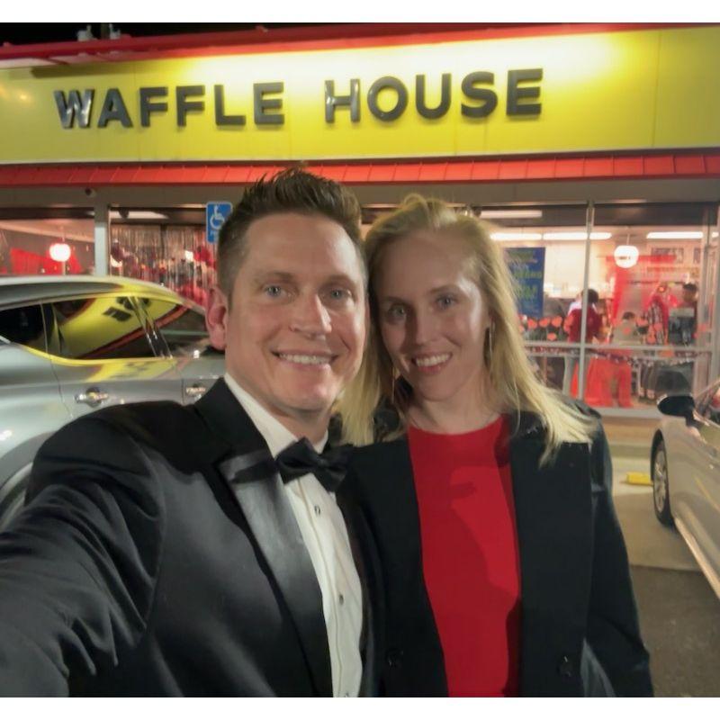 Our first Valentine's - Waffle House!