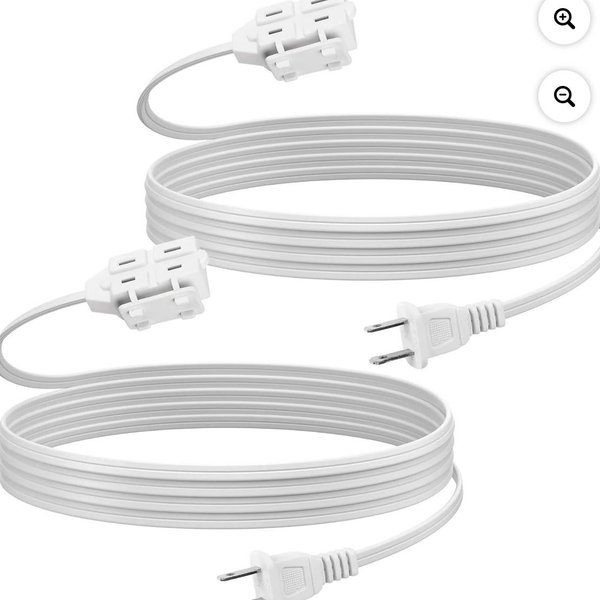 BN-LINK 6 ft 3 Outlet Indoor Extension Cord 16/2 SPT-2, 2 Pack White, 2 Prong Polarized Plug, Household Power Cord for Home, Office, and Holiday Decorations