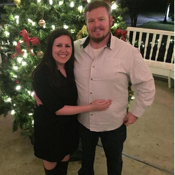 at the Christmas tree at War Memorial Park in Pass Christian