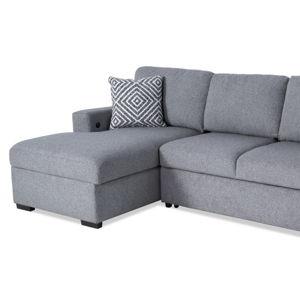 Playday Gray 93'' 2 Piece Left Arm Facing Pop-Up Sleeper Chaise Sectional with USB & USB-C Ports