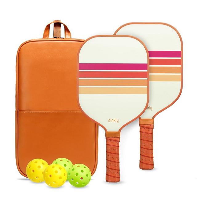 Dinkly Pickleball Paddles Set of 2/4- USAPA Approved Graphite/Fiberglass Pickleball Racket, 2 Pickleball Rackets, 4 Balls and 1 Portable Carry Bag, Aesthetic Pickle Ball Set for Men Women Beginners