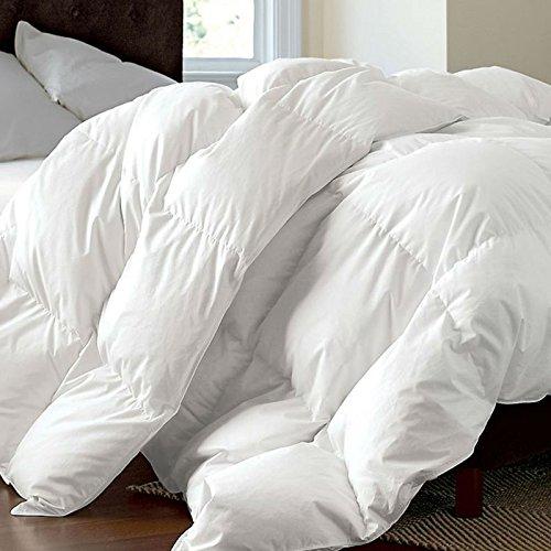 Rose Feather White Luxurious 300TC Cotton White Goose Down Feather Comforter Quilt Insert Light Weight,650+Fill Power,Full/Queen 94x90inchs