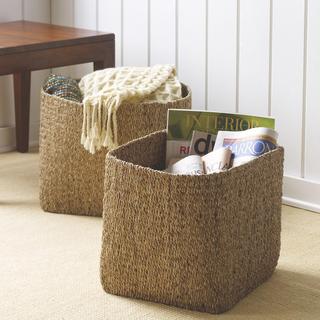 Water Hyacinth Storage Baskets, Set of 2