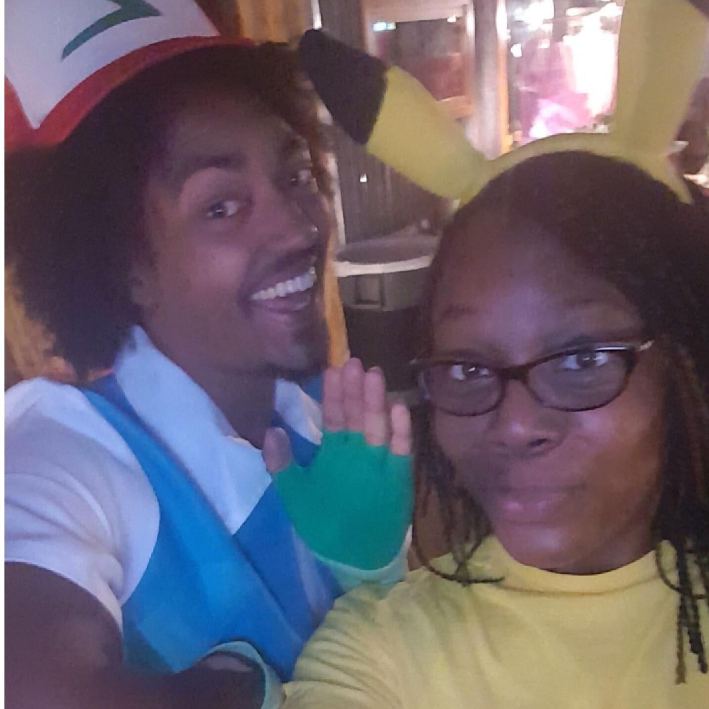 Jeff and Rita as Ash and Pikachu... Jeff knew a good one when he saw her!