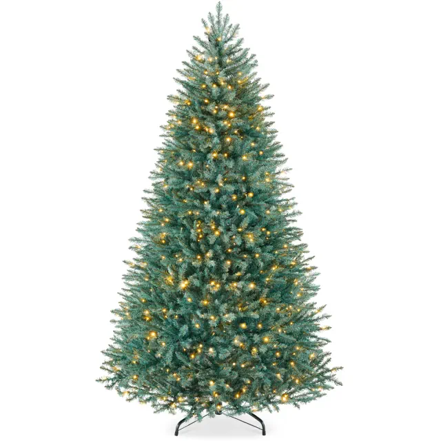 Best Choice Products 6ft Pre-Lit Premium Nordic Fir Artificial Full Christmas Tree w/2-in-1 Twinkle LEDs Blue Spruce