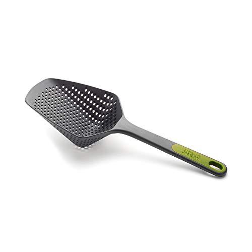 Joseph Joseph 10160 Scoop Colander Strainer Slotted Spoon, Large, Gray/Green