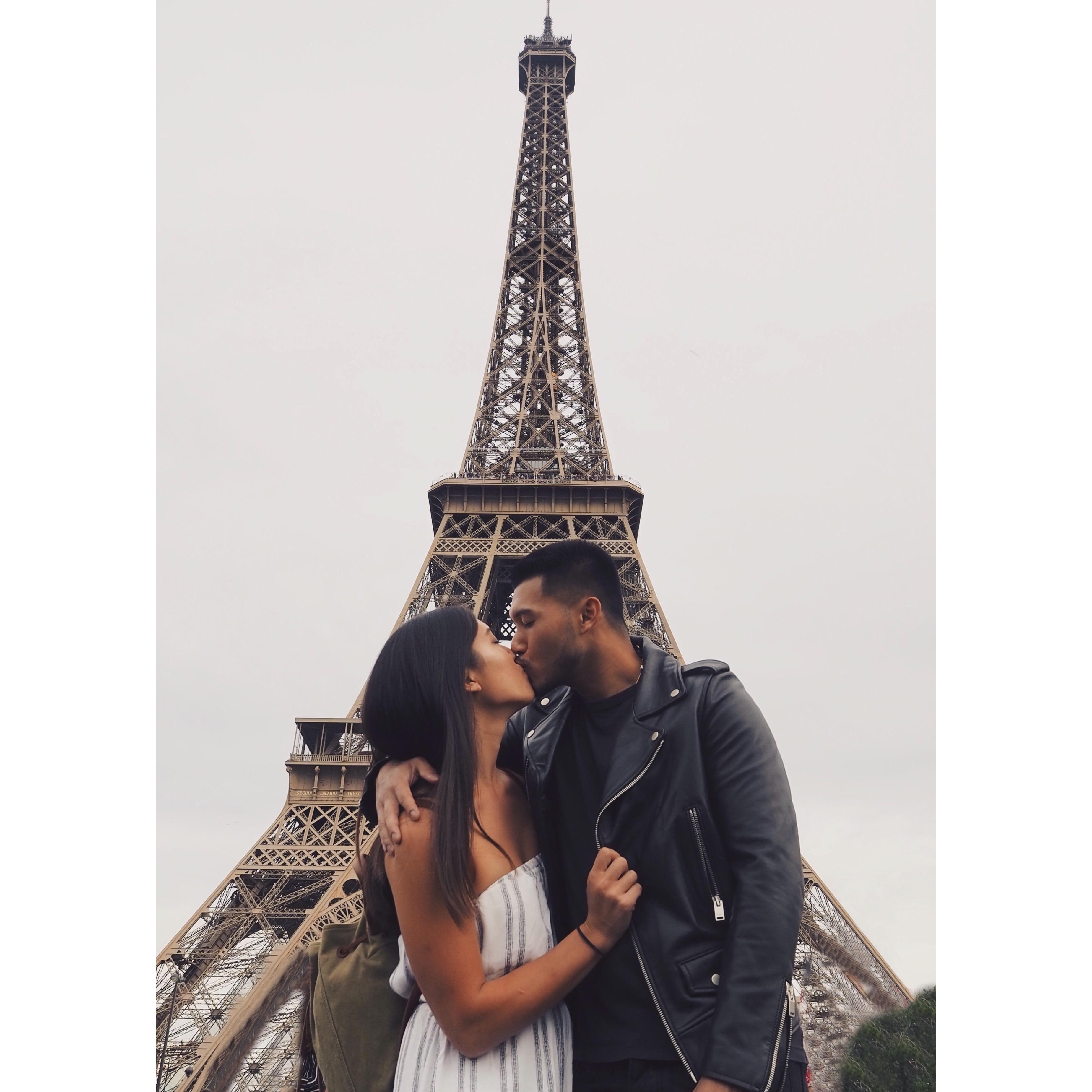 We first said, "I love you" in Paris, France!