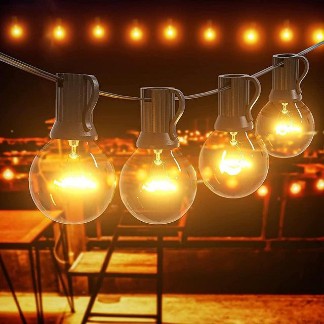 Outdoor String Lights 25Ft G40 Globe outdoor Lights with 27Edison Glass Bulbs 2Spare Connectable Hanging Light for Backyard Balcony Cafe Party Home Decor,Patio Lights Waterproof for Indoor and Outdoor
