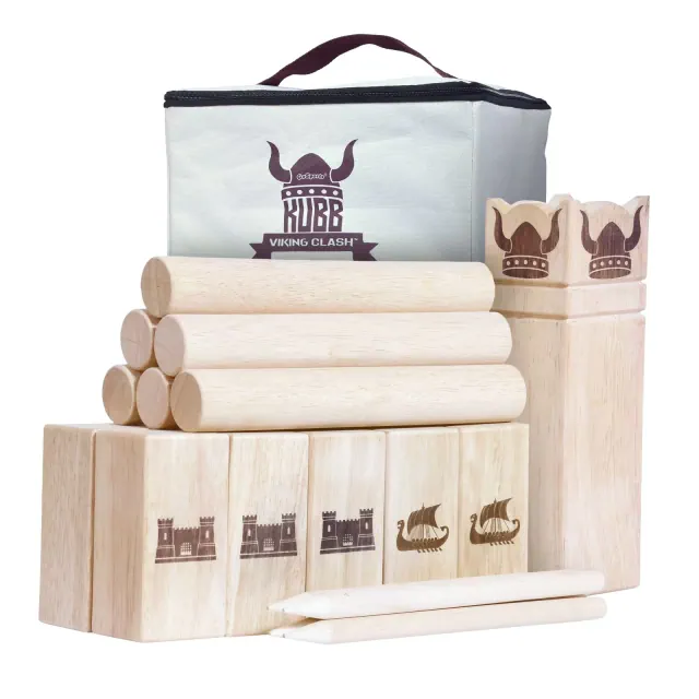 GoSports Kubb Viking Clash Toss Game Set - Regulation Size