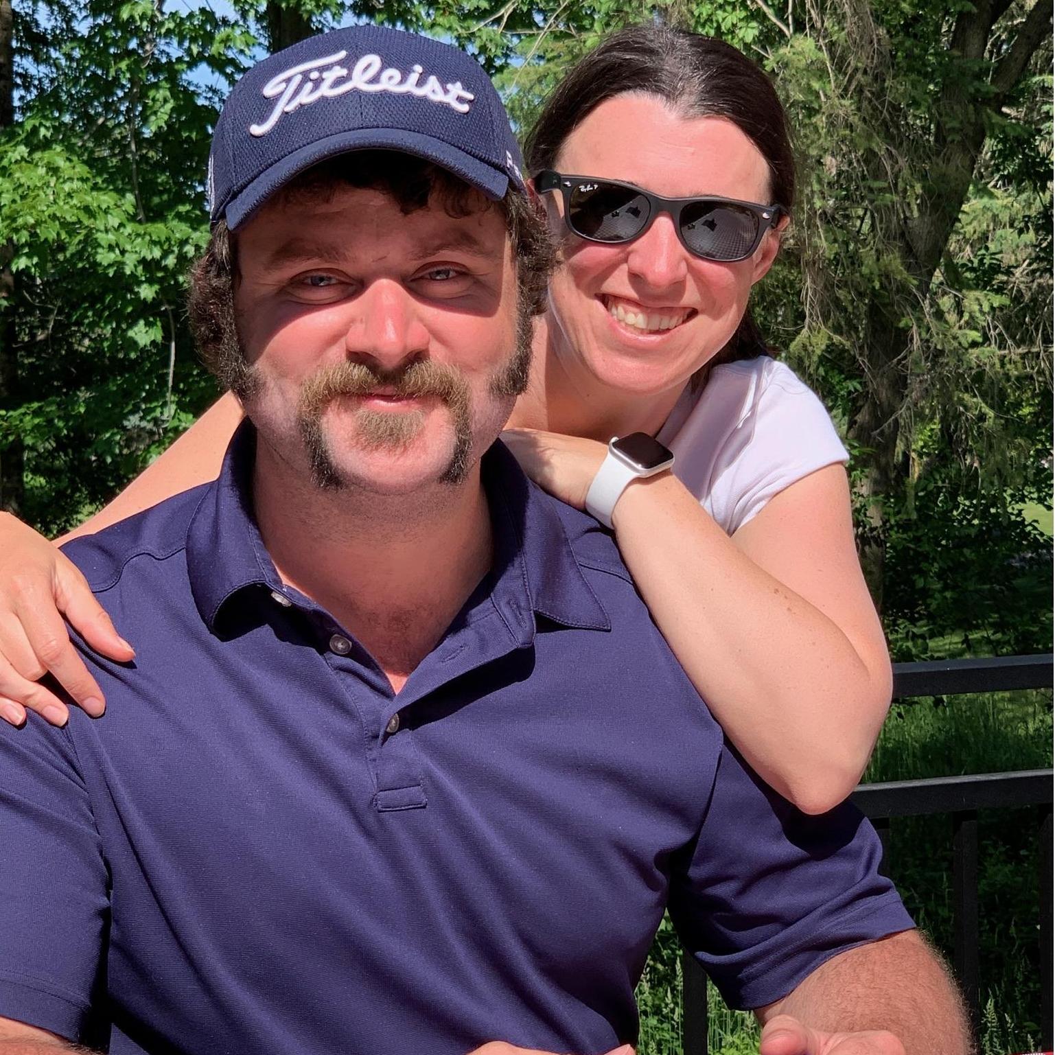 Practicing wedding facial hair grooming