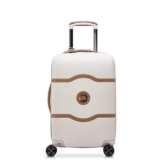 DELSEY Paris Chatelet Hardside Luggage with Spinner Wheels, Champagne White, Carry-on 19 Inch, No Brake
