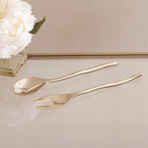 Beatriz Ball Sierra Modern Maia Large Salad Servers (Shiny Gold)