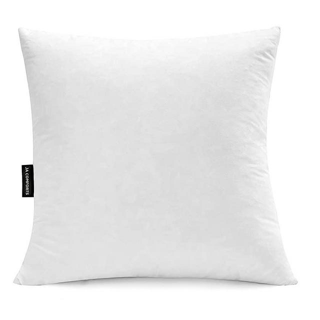 JA COMFORTS 28×28 Premium Goose Down Feather Throw Pillow Inserts(Set of 1)-5% Down Filling,High Filling Weight,250 TC Cotton Cover, Square, White